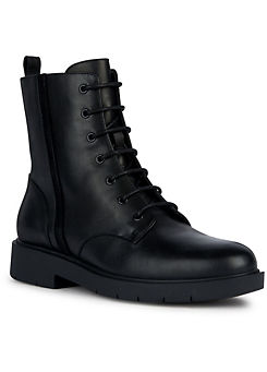 Geox Black Leather Spherica Ankle Boots