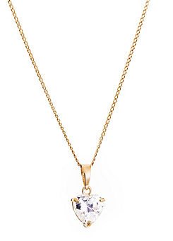 Gorgeous Gold 9ct Yellow Gold Cubic Zirconia Heart Pendant
