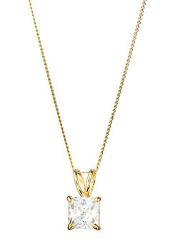 Gorgeous Gold 9ct Yellow Gold Cubic Zirconia Square Pendant