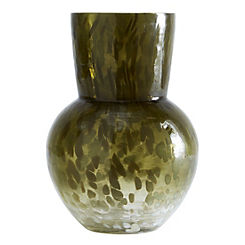 Green Glass Organic Shaped Vase
