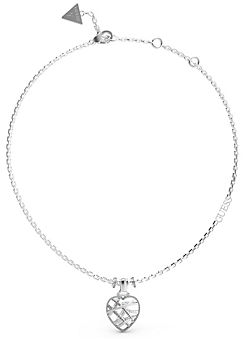 Guess Heart Cage Silver Necklace