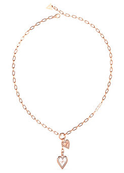 Guess Love Me Tender’ Double Heart Paperlink Necklace