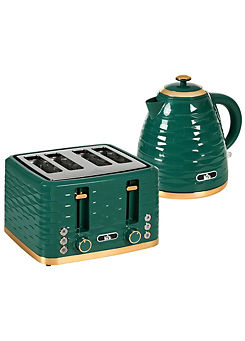 HOMCOM Kettle & 4 Slice Toaster Set - Green