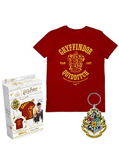 Harry Potter Kids Gryffindor Team Quidditch Boxed T-Shirt & Free Key Chain