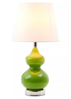 Heidy Light Green Glass Table Lamp with Chrome Base