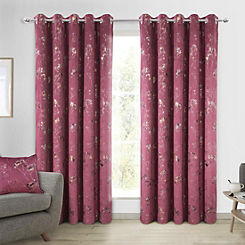 Home Curtains Lucia Pair of Soft Velour Thermal Interlined Eyelet Curtains