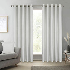 Home Curtains Spencer Pair of Brushed Faux Wool Blackout Thermal Lined Eyelet Curtains