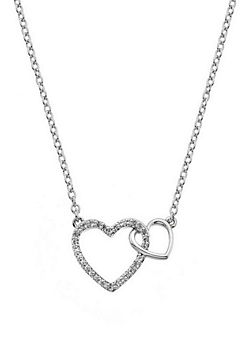 Hot Diamonds Double Heart Pendant Necklace