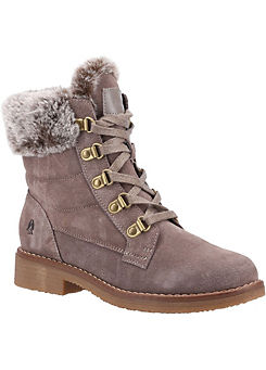 Hush Puppies Florence Faux Fur Cuff Lace Up Ankle Boots