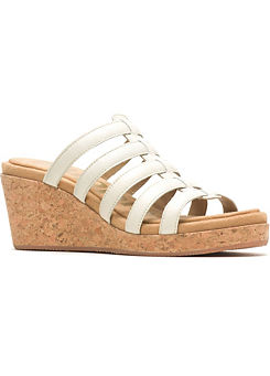 Hush Puppies Willow White Leather Wedge Mules