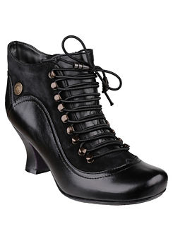 Hush Puppies ’Vivianna’ Black Lace Up Heeled Ankle Boots