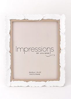 Impressions White Resin Feather Photo Frame 8x10in
