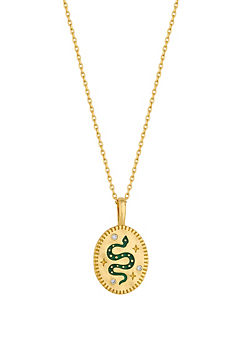 Inicio 14K Real Gold Plated Recycled Serpant Pendant Necklace