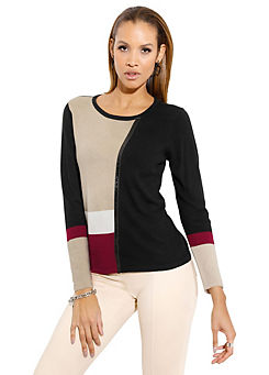 Intarsia Colour Block Sweater