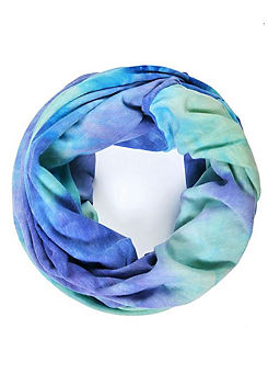 Intrigue Ocean Blue Tie Dye Effect Boho Snood Scarf/Hat