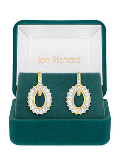 Jon Richard Gold Plated Cubic Zirconia Open Earrings