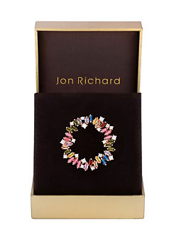 Jon Richard Rose Gold Plated Multi Cubic Zirconia Scattered Stone Brooch - Gift Boxed