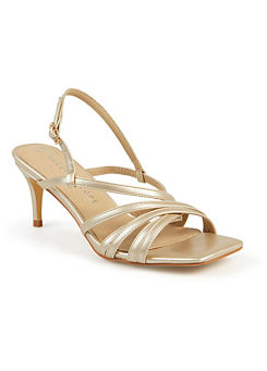 Kaleidoscope Champagne Strappy Heeled Sandals
