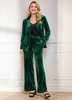 Kaleidoscope Green Velvet Trouser