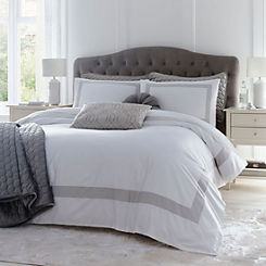 Kaleidoscope Marquise 100% Cotton 400 Thread Count Duvet Cover Set - Silver