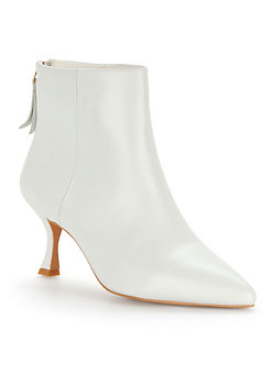 Kaleidoscope White Leather Ankle Boots