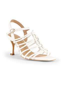 Kaleidoscope White Strappy Knotted Heeled Sandals