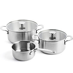 KitchenAid Stainless Steel Cookware 5 Piece Set - Silver