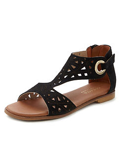 LASCANA Leather Sandals with Sophisticated Cut Outs