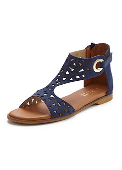LASCANA Leather Sandals with Sophisticated Cut Outs