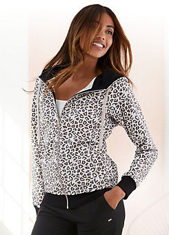 LASCANA Loungewear Leopard Print Hooded Jacket