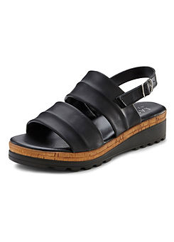 LASCANA Wedge Heel Leather Sandals