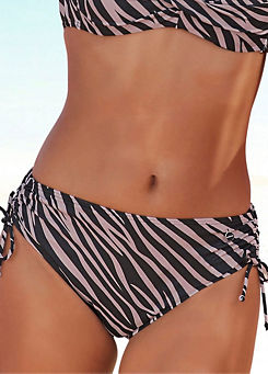 LASCANA Zebra Print Side Tie Detail Bikini Bottoms