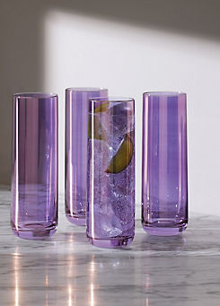 LSA Set of 4 Aurora Highball 420ml Polar Violet Glasses