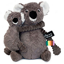 Les Deglingos Pack Of 2 Trankilou The Koala Grey Mom & Baby Soft Toy Gift