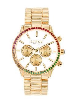 Lipsy Gold Bracelet Ladies Watch With White Dial