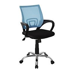 Loft Office Study Chair With Blue Mesh & Chrome Base