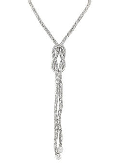 Love Rocks Crystal Long Mesh Knot Necklace