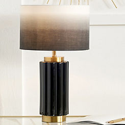Lushan Black Scalloped Ceramic Table Lamp