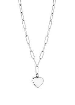 MOOD By Jon Richard Silver Plated Stainless Steel Polished Heart Chain Necklace