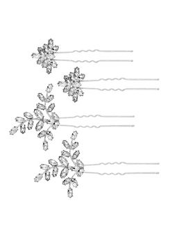 MOOD by Jon Richard Silver Plated Clear Multipack Hairpin Set