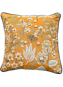 Malini Avenue Floral Embroidered Cotton 45x45cm Cushion