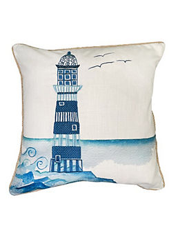 Malini Embroidered Lighthouse 45x45cm Cushion