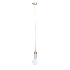 Marble & Brushed Gold Ceiling Fitting with Calex XXL Organic LED Gold E27 Bulb