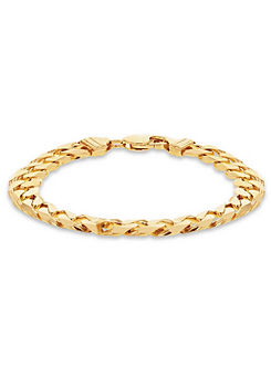 Max Rossi Sterling Silver Yellow Gold Plated 250 Curb Chain Bracelet