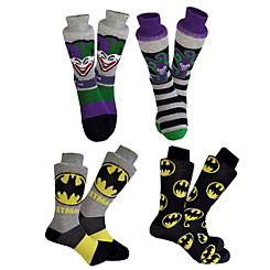 Mens Batman & Joker pack of 4 Comfy Sock Gift Set