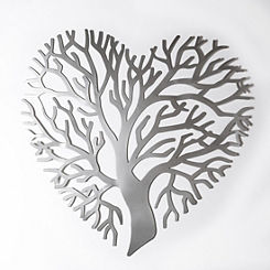 Metal Heart Shaped Tree Of Life Outdoor Wall Art