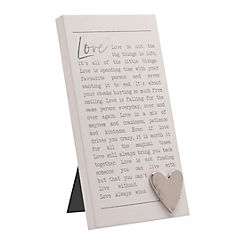 Moments Standing Love Plaque Love