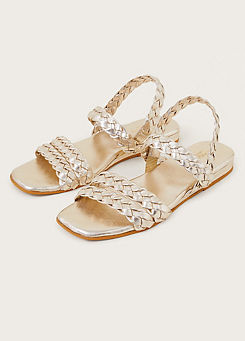 Monsoon Braided Leather Wedge Sandals