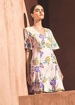 Monsoon Sandie Floral Linen Dress