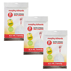 Morphy Richards Pack of 3 Lemon Scented Bin Liners for 42-50 Litre Bins
